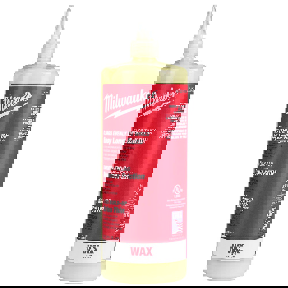 Wire Pulling Lubricants; Product Form: Wax ; Lubricant Color: Yellow ; Container Type: Bottle ; Container Size (Qt.): 1qt ; Maximum Operating Temperature (F): 120F ; Lubricant Base: Propylene Glycol